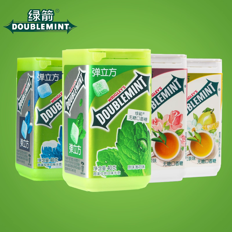 绿箭无糖口香糖弹立方强劲薄荷味