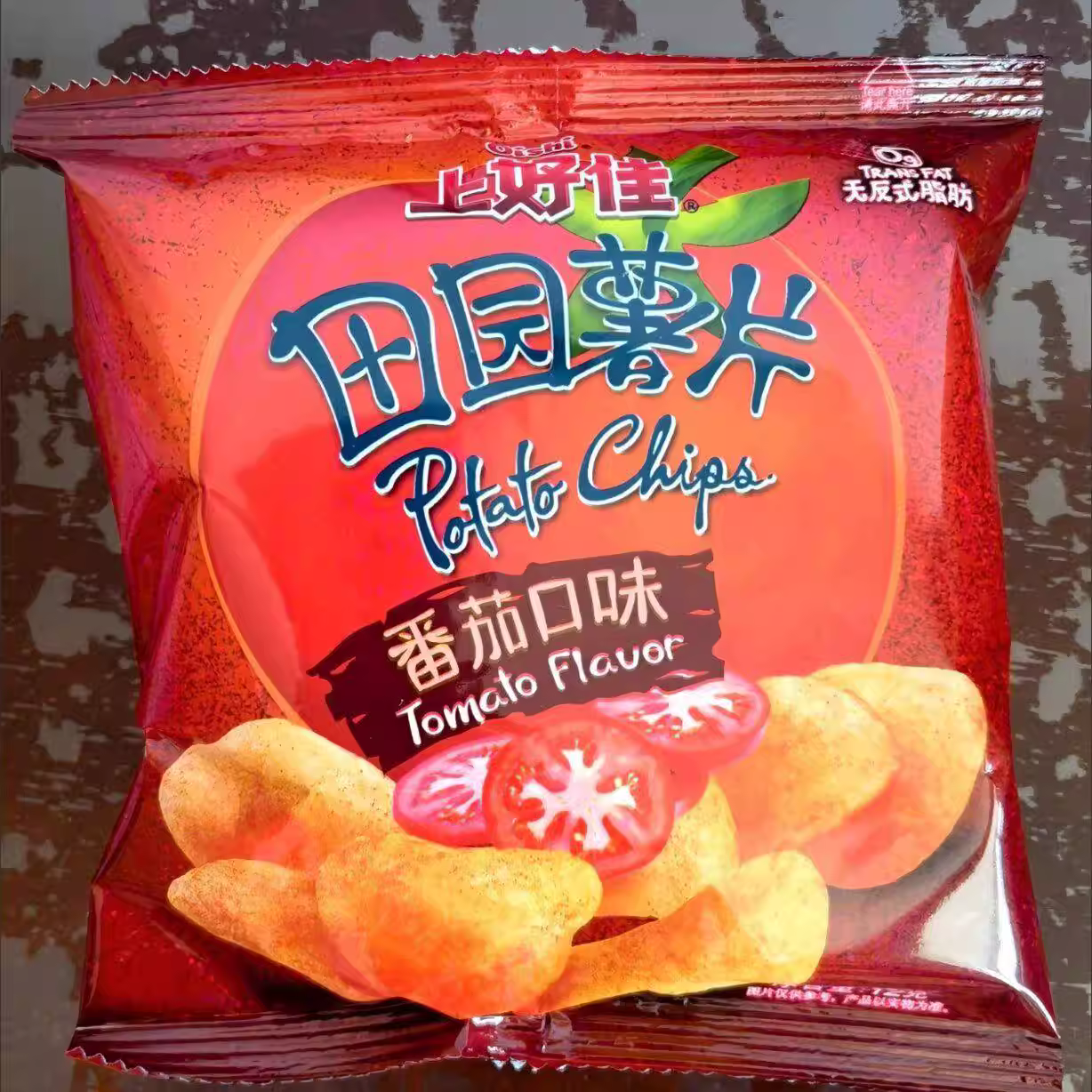 上好佳55g田园薯片番茄口味