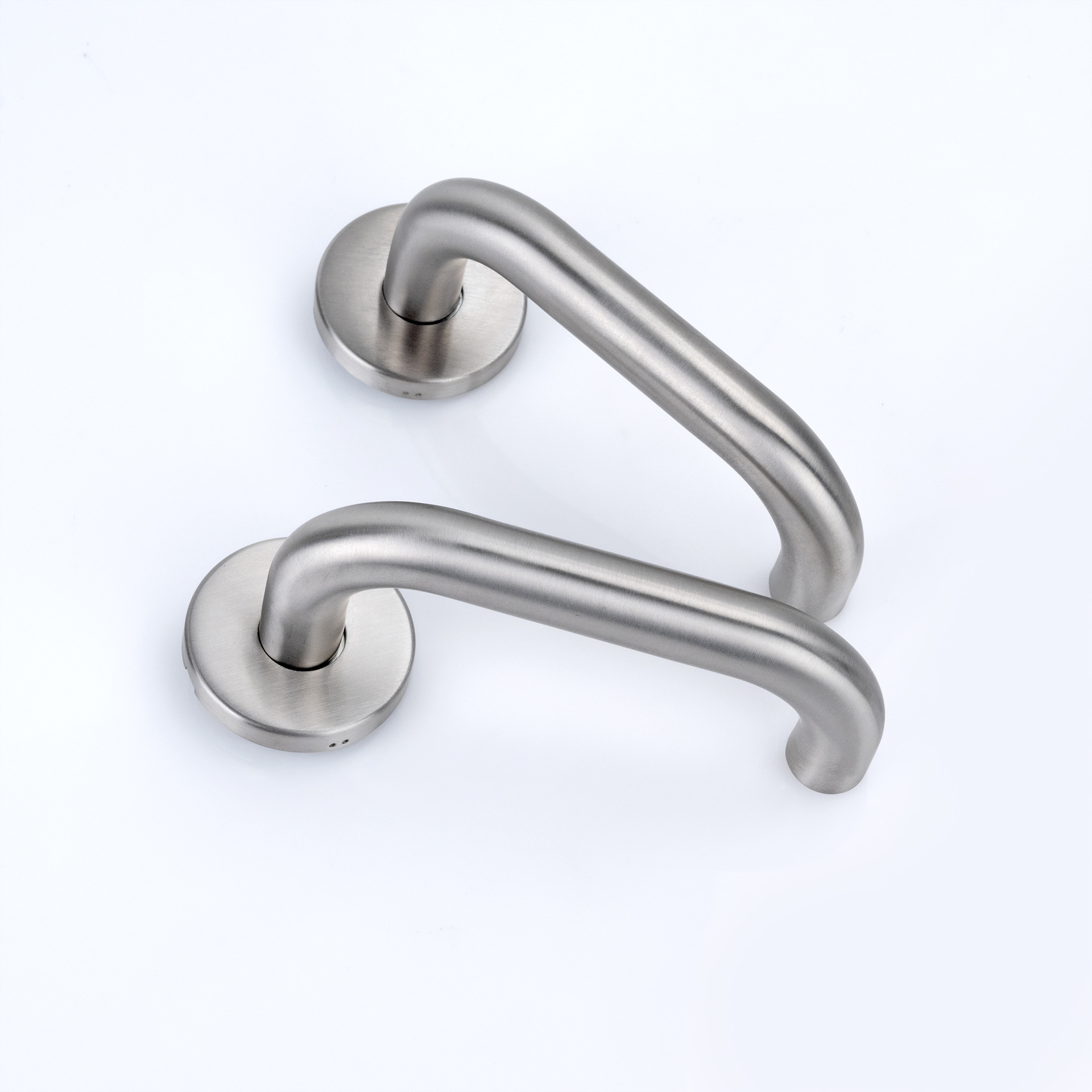 欧标201不锈钢拉手 双弯管U型铁芯 防火门分体式执手门把手